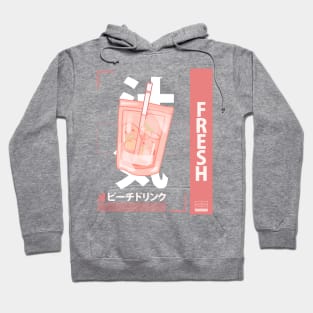 funny retro 90s japanese kawaii peach juice drink carton Hoodie